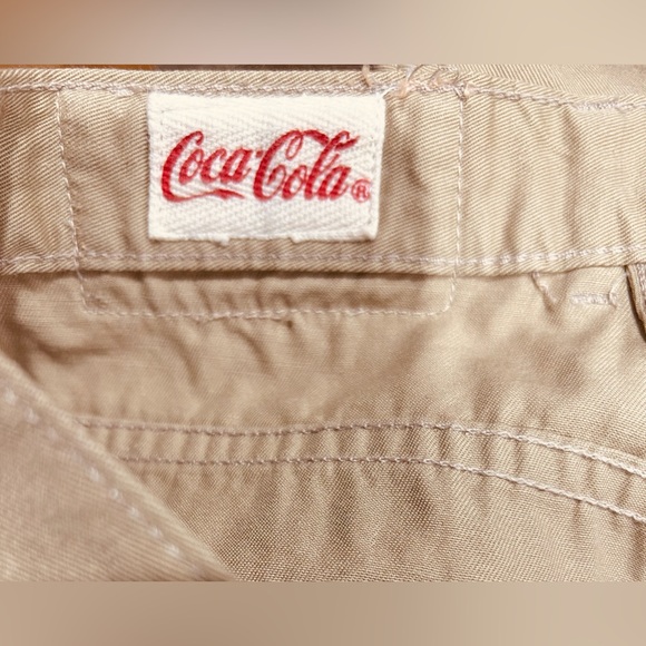 EUC Coca-Cola SZ 12 khaki pants, 4 pockets, tapered legs w/side zip at ankles - Picture 11 of 13